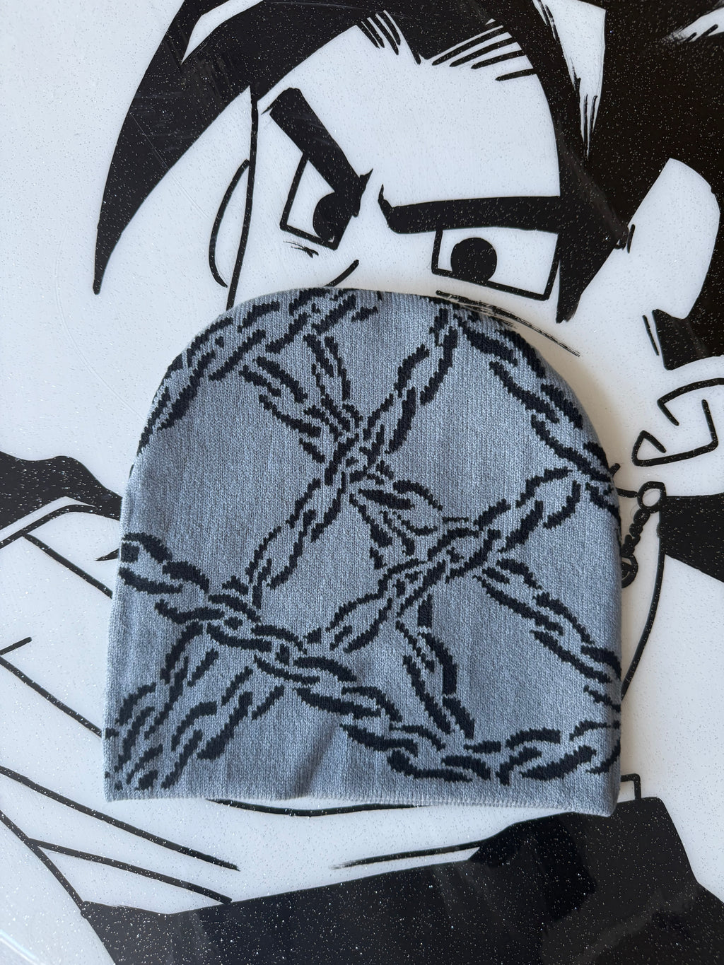 Grey Chain Beanie