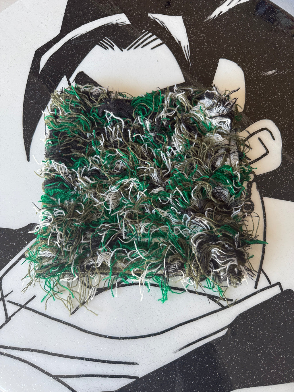 Green Distressed Fuzzy Beanie