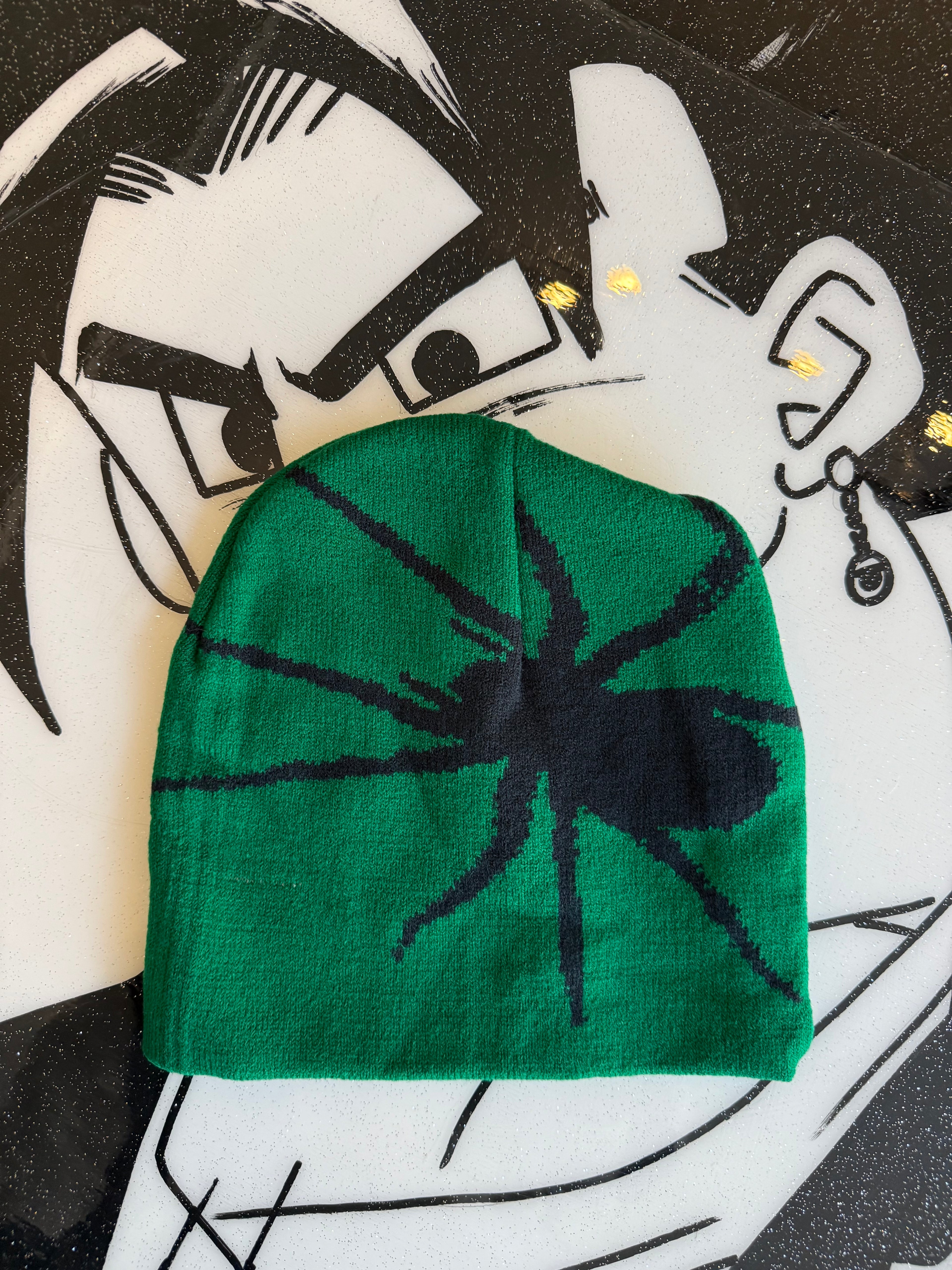 Green & Black Spider Beanie