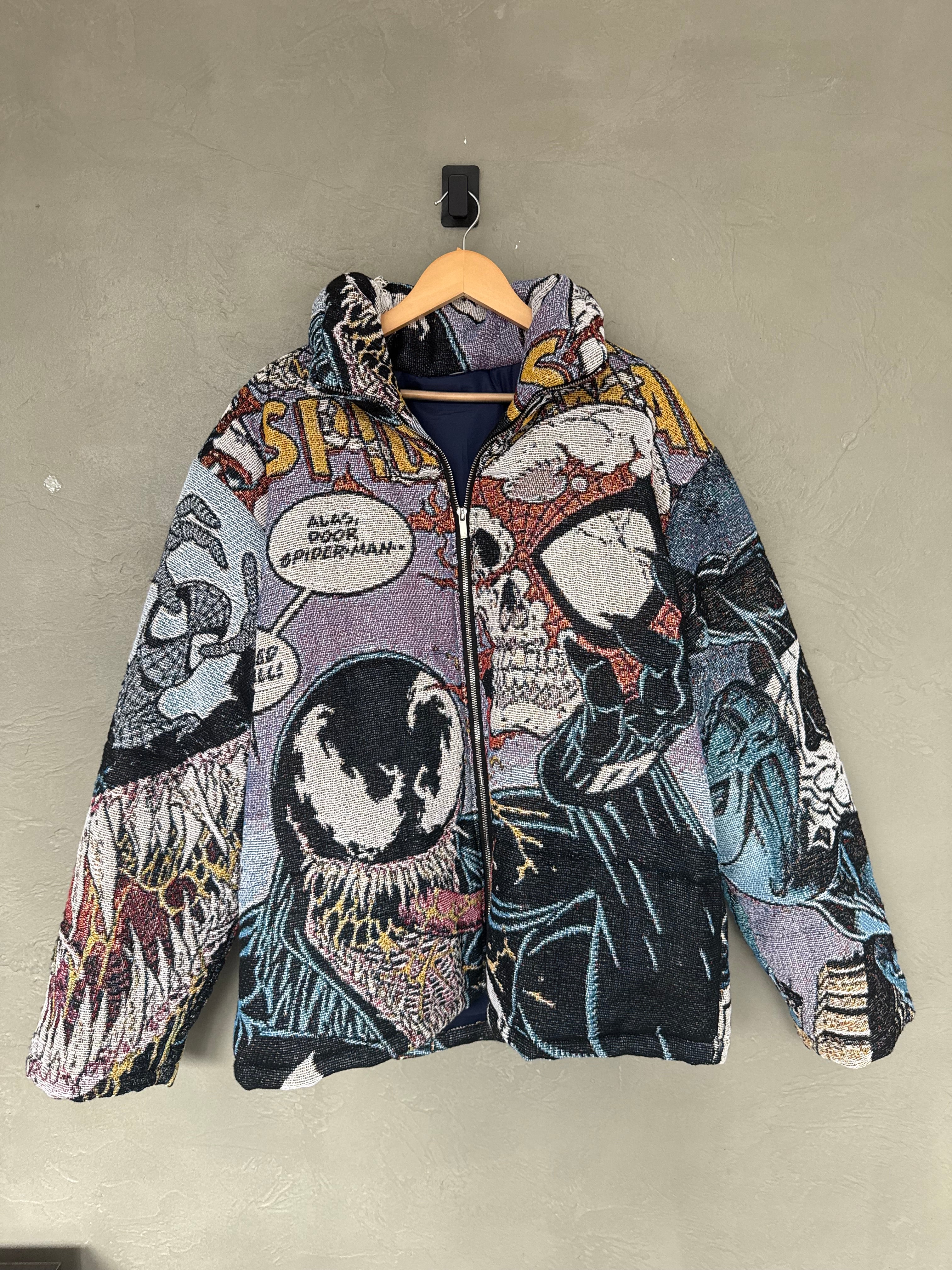 Venom Spider-Man Tapestry Puffer Jacket