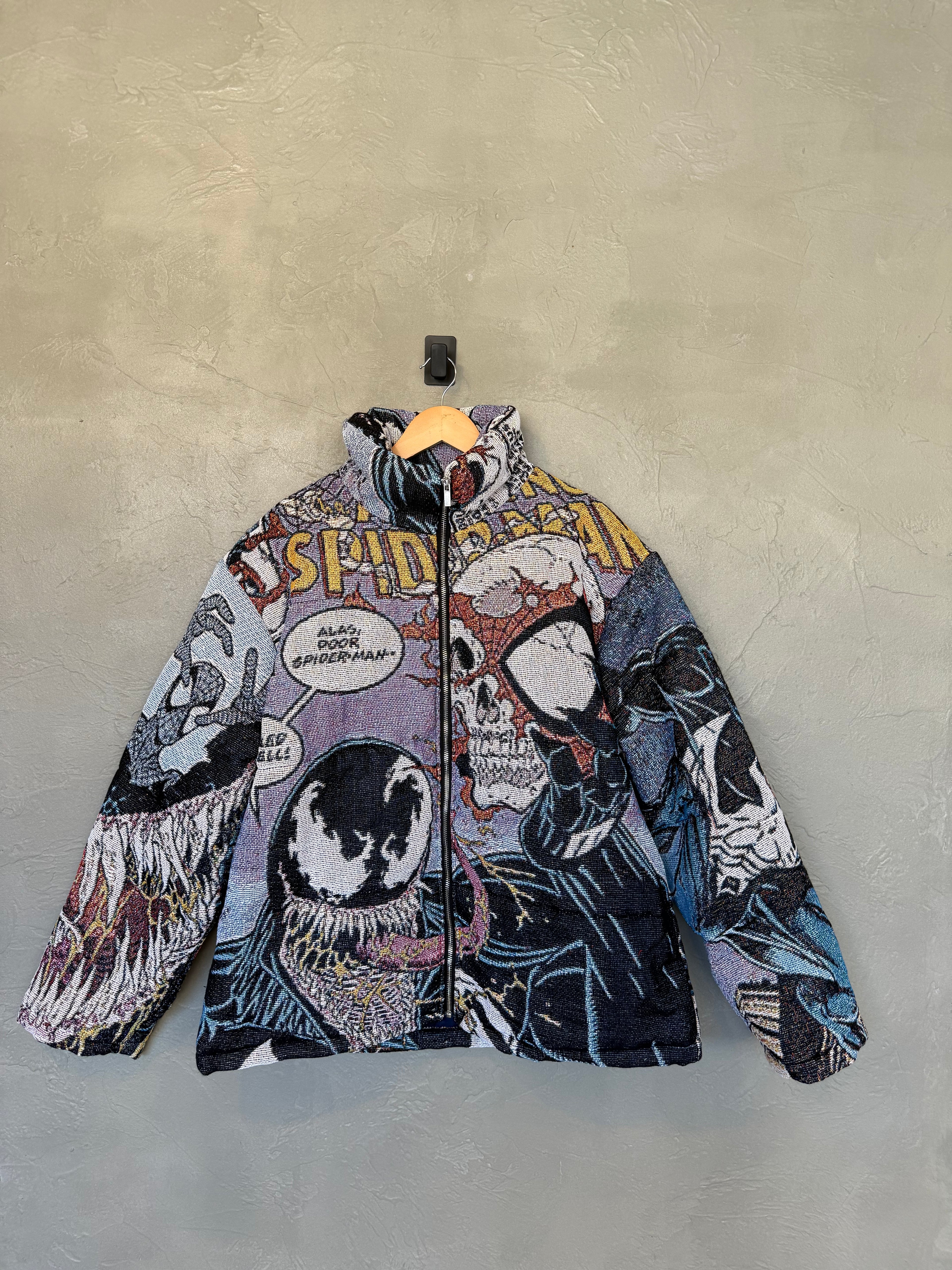 Venom Spider-Man Tapestry Puffer Jacket