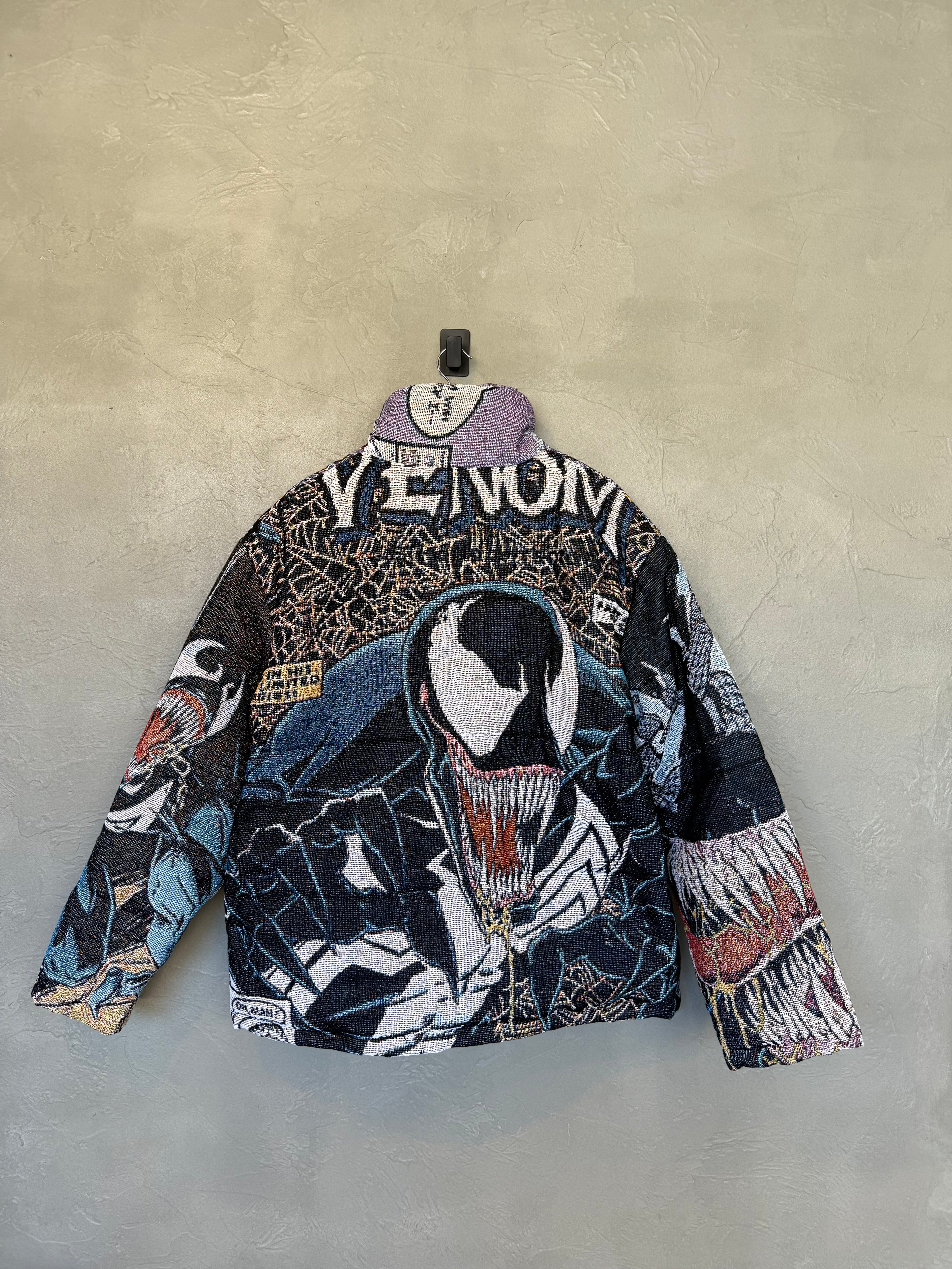 Venom Spider-Man Tapestry Puffer Jacket