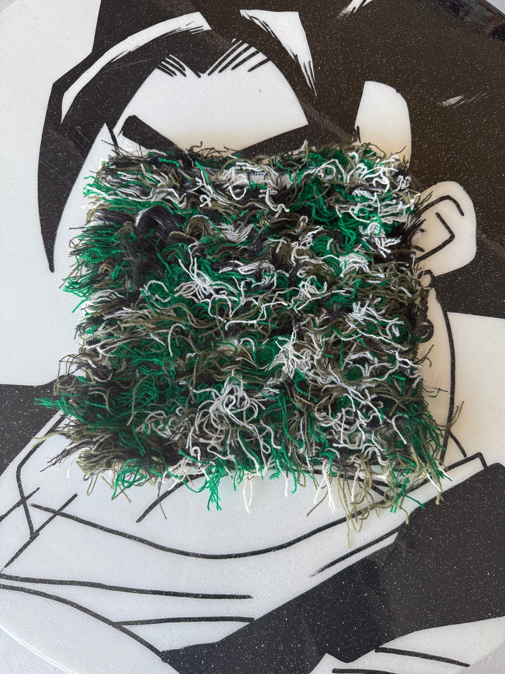 Green Distressed Fuzzy Beanie