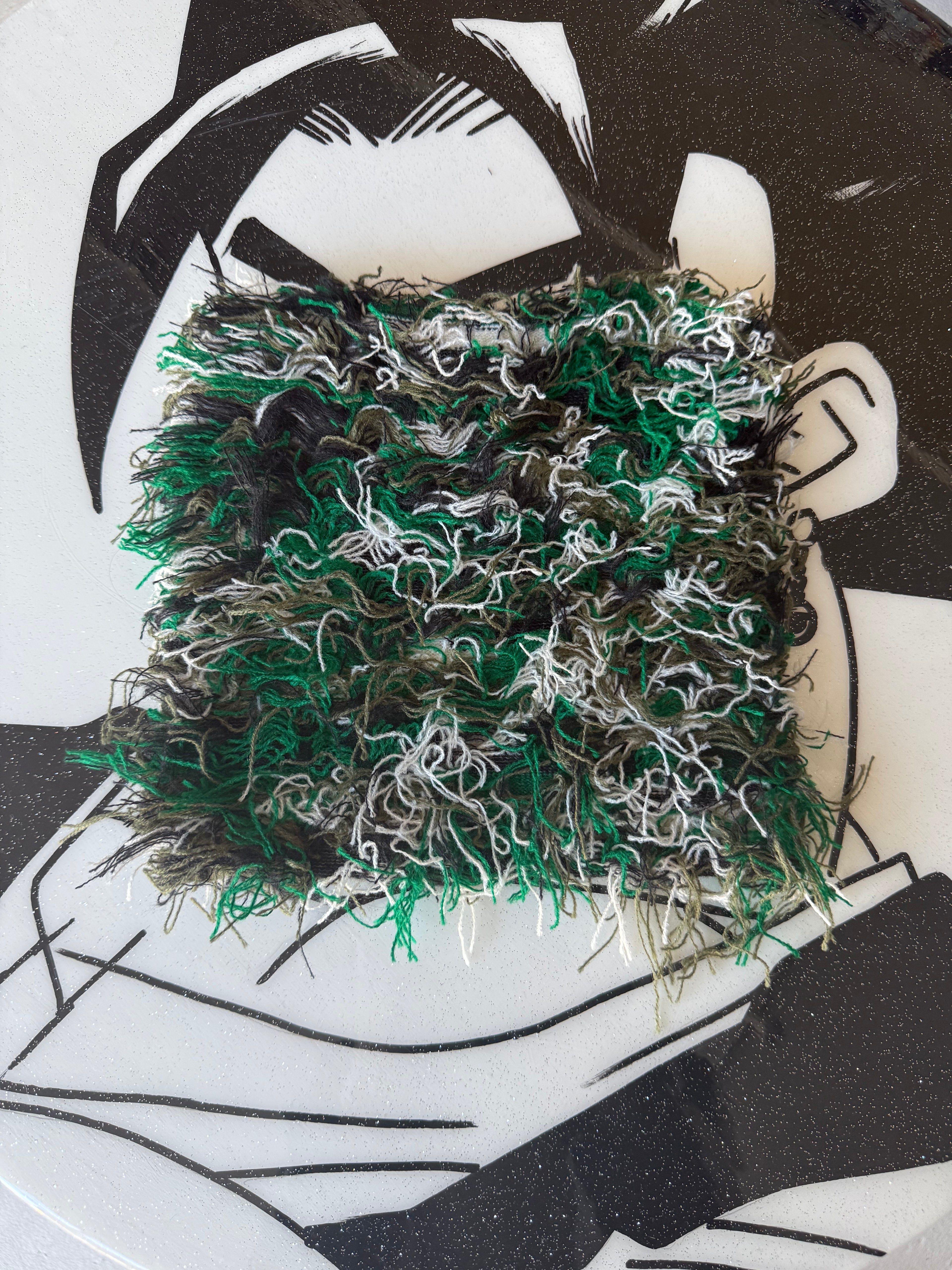 Green Distressed Fuzzy Beanie