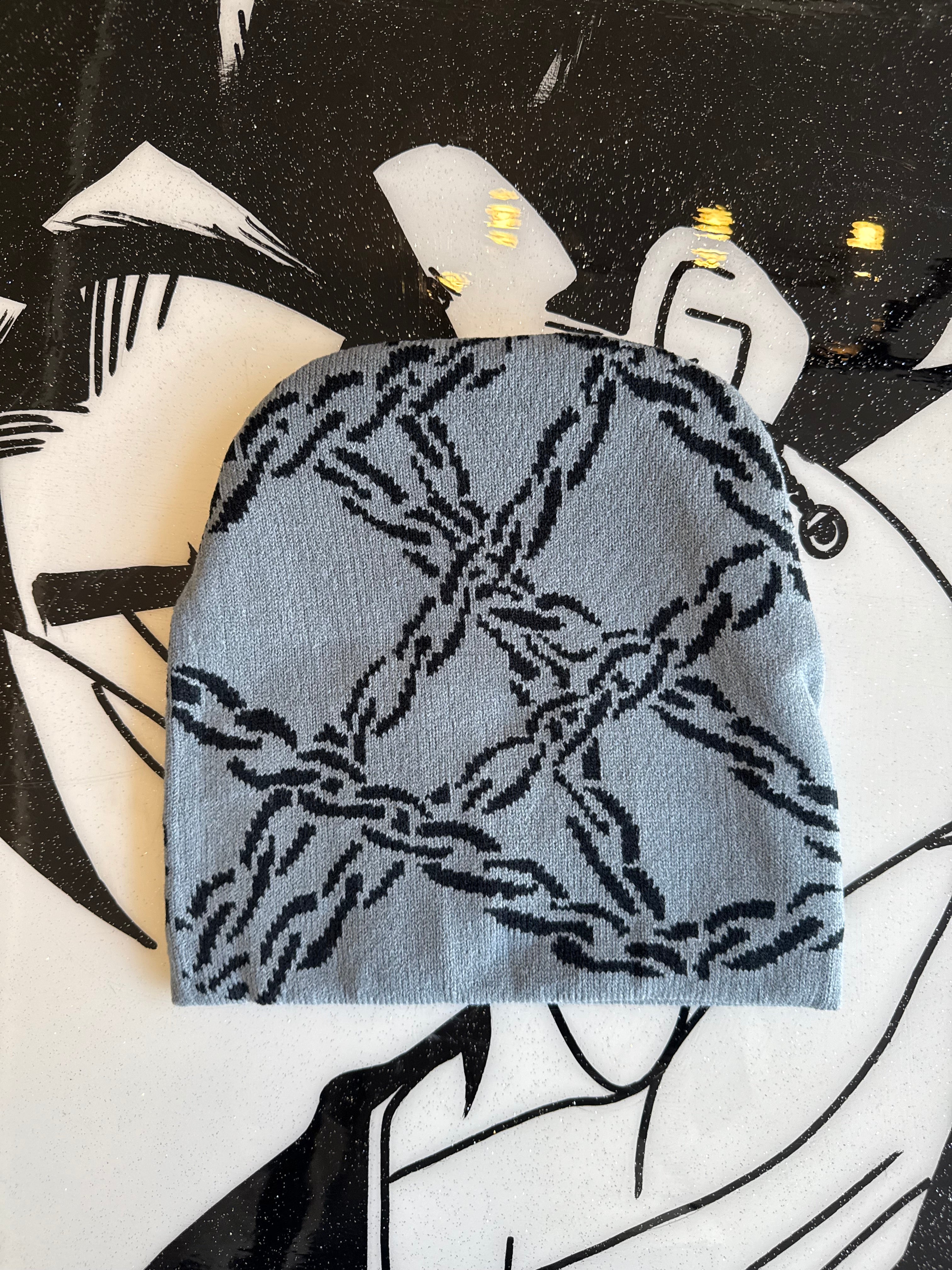 Grey & Black Chain Beanie